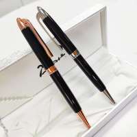 JX-B93 Luxury Personalized rose gold ball pen black with Rose-Gold Tone business signature pen