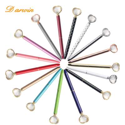 Hot sale promotional gift metal ballpoint pen love heart shape ball pen for wedding gift