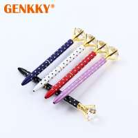 Luxurious diamond top metal ballpoint pen for wedding gift