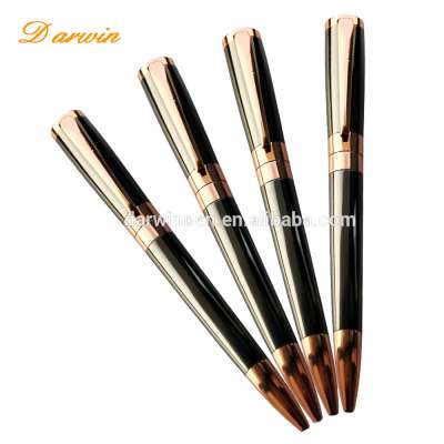 Rose gold luxury executive metal pen in gift box souvenir ball pen