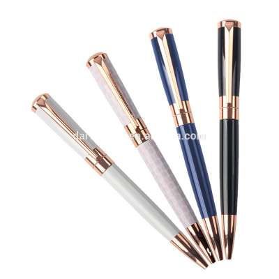 Fat custom company logo gift metal ballpoint rose gold ball pen