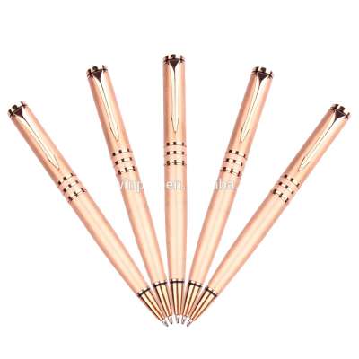 Luxury plated rose gold metal pens metal ball pen rose gold